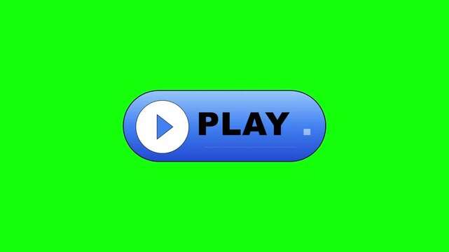 Animated Play Button with Green Screen Background