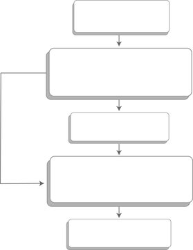 Four-step linear workflow diagram with downward arrows showing process flow stages