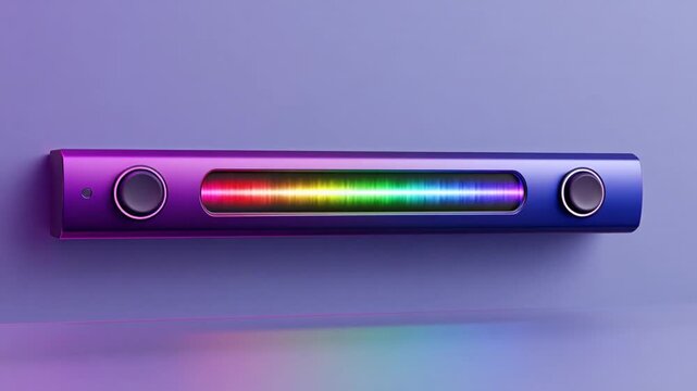 Modern LED Light Bar with adjustable rainbow color display and sleek purple-blue finish