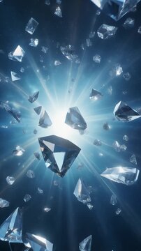 Abstract Explosion of Diamonds in Cosmic Space Generative AI