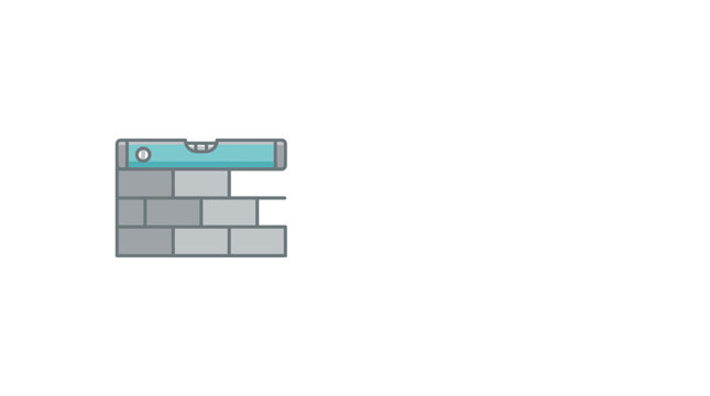 Building Level Tool on Brick Wall Construction
