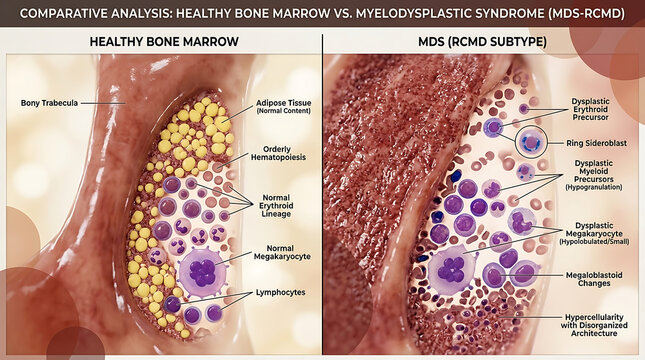 Healthy Bone Marrow Versus MDS Subtype Ring Sideroblasts and Refractory Cytopenia