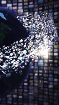 Earth sending and receiving global digital data streams