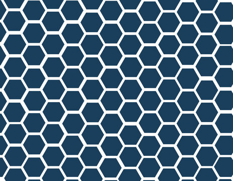 seamless electric blue hexagon pattern design