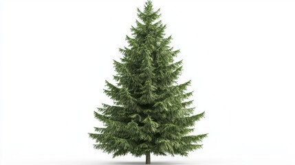 Fototapeta premium Lush green evergreen tree with dense foliage, perfect for landscaping or holiday decorations, showcasing natural beauty and vibrant color