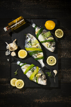 Sea breams on slate
