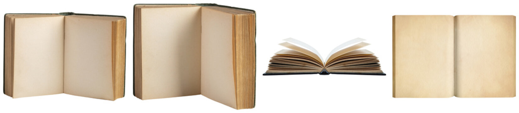a diverse collection of open books, featuring blank and aged pages, captured in various angles and states, perfect for literary and educational themes.