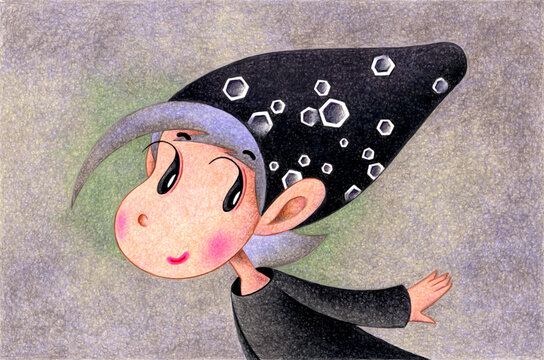 妖精のイラスト - 黒・化石・笑顔・キュート