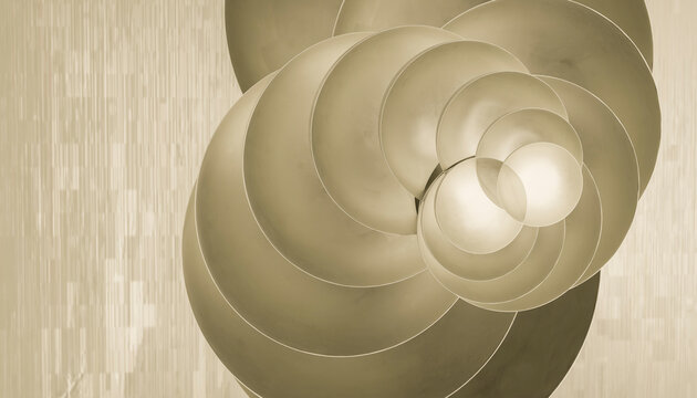 Abstract spiral geometry creates a modern architectural pattern