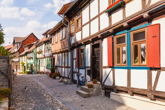 Germany, Saxony-Anhalt, Quedlinburg, Timber-framed houses