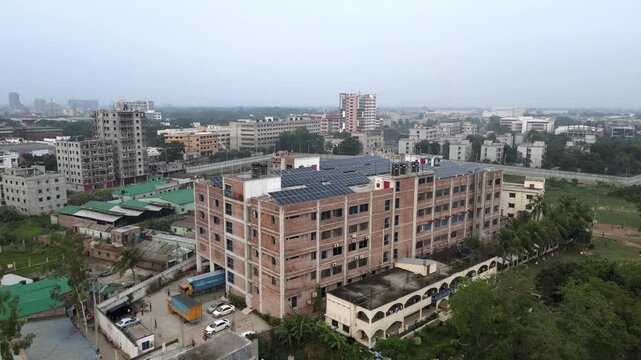 Garment Factory Exterior Showing Bangladesh Apparel Manufacturing Industry
