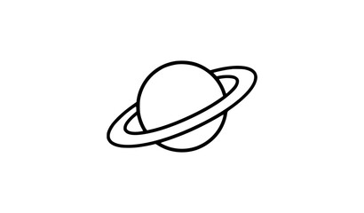 Planet Saturn Symbol Editable Color Vector Icon Simple Space Illustration Isolated on White Background © MSTSUFIA