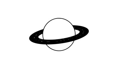 Saturn Planet Ring Symbol Editable Vector Sign Minimal Astronomy Icon Isolated on White Background © MSTSUFIA