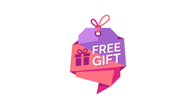 Free Gift Tag with Ribbon and Present Icon