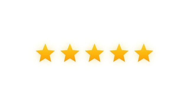 Minimalist 1 Star Customer Rating Animation 4K Flat Design Vector Motion Graphic