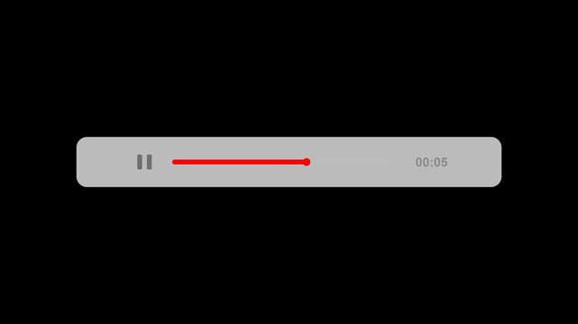 Modern Video Player UI Interface Progress Bar Red Loading Animation 4K Flat Design Overlay