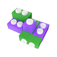 Fototapeta premium Lego Block 3D Illustrations