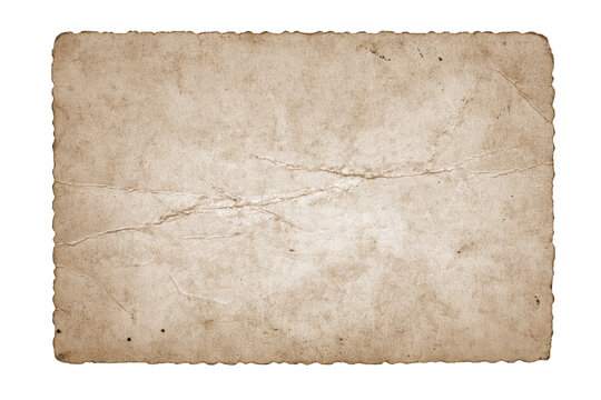 Back of an old photo isolated white, including clipping path