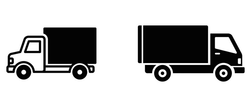 Logistics and shipping truck icons for cargo transport and delivery services with delivery shipping transport logistics transportation business commercial distribution