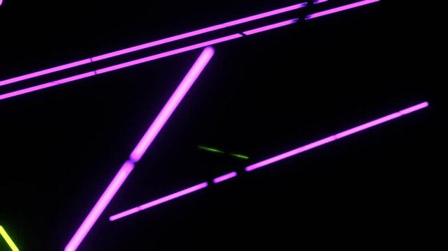 Purple and Light Green Stobe Laser Lights Bokeh Flashing Party Lights Background VJ Loop in 4K