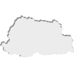 3D map dimension - continent Asia country Bhutan © badrpost