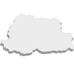 3D map dimension - continent Asia country Bhutan © badrpost