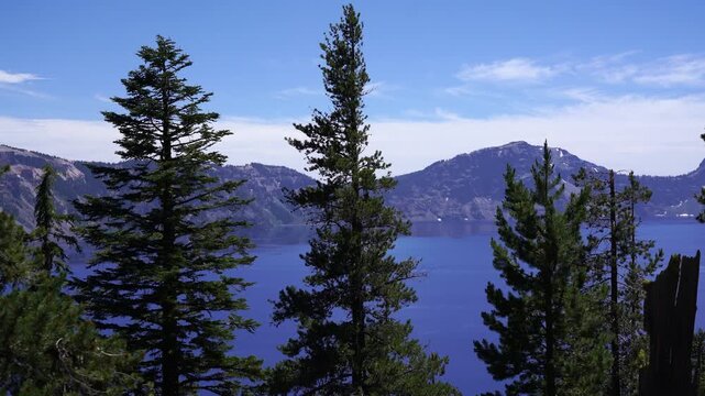 Crater Lake Majestic Views over Trees Oregon USA