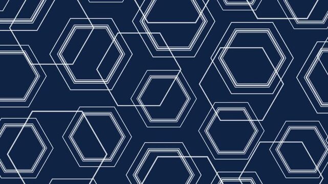 Geometric Hexagon Line Art Pattern 4K