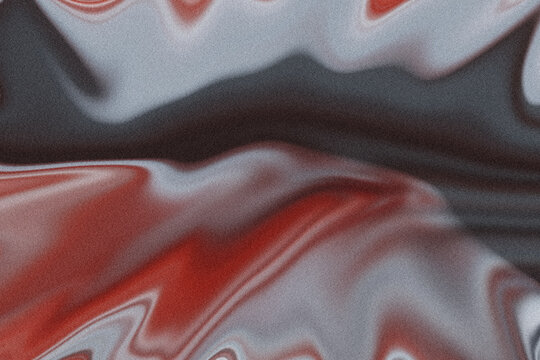 Abstract grainy liquid marble texture background with red and grey fluid waves