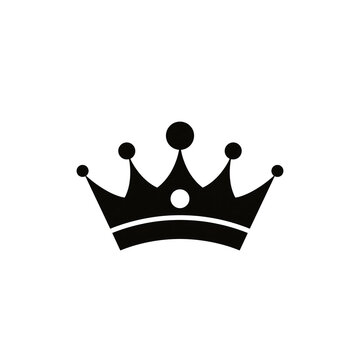 Minimalist royal crown icon featuring elegant sharp spikes with circular tips and a central circular jewel on transparent background