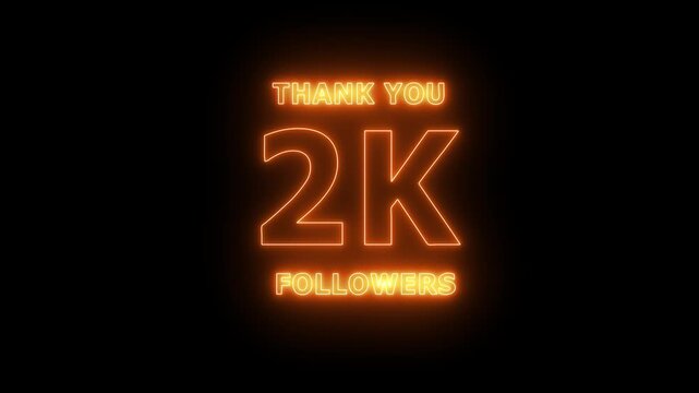 Neon 2k followers milestone animation for digital creators and online community growth.4K