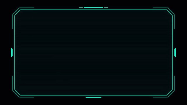 Futuristic digital frame overlay with glowing blue neon hud interface elements
