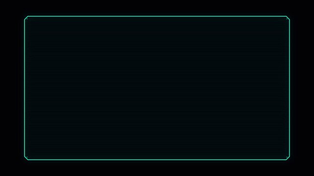 Neon glowing rectangular frame border for digital interface overlay design