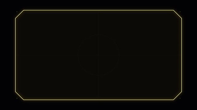 Golden glowing frame border with rounded corners for digital video overlay