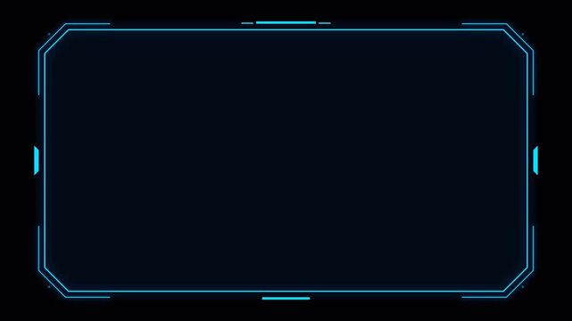 Hud interface frame with glowing blue lines for futuristic digital displays