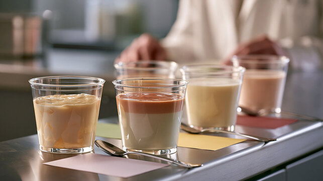 Quality-control lineup of drink thicknesses