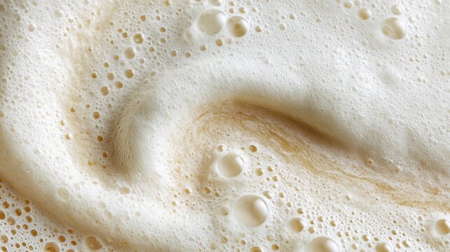 The Milk Foam Swirl Closeup of Creamy Bubbles and Texture