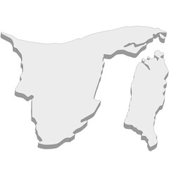 3D map dimension - continent Asia country Brunei © badrpost