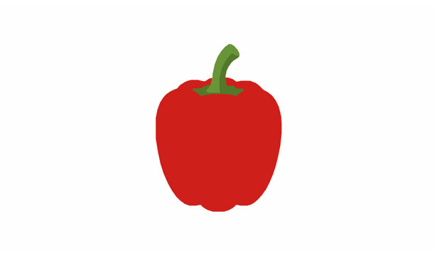 Fresh red bell pepper flat vector illustration isolated on white