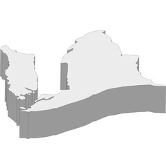 3D map dimension - continent Asia country Brunei © badrpost