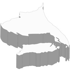 3D map dimension - continent Asia country Brunei © badrpost