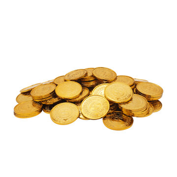 Pile of Gold Coins on Transparent Background PNG