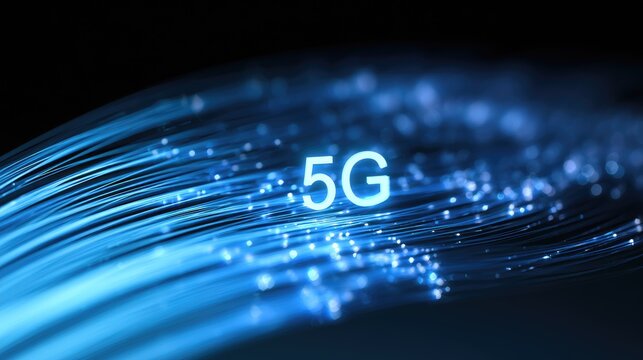 Glowing blue strands connect, indicating advanced digital communication technology