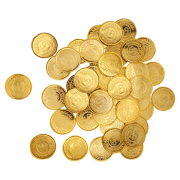 Pile of Gold Coins on Transparent Background PNG