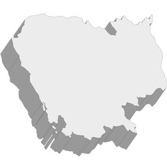 3D map dimension - continent Asia country Cambodia © badrpost