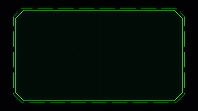 Green digital hud frame for futuristic interface overlay and video production