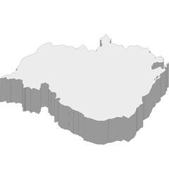 3D map dimension - continent Asia country Cambodia © badrpost