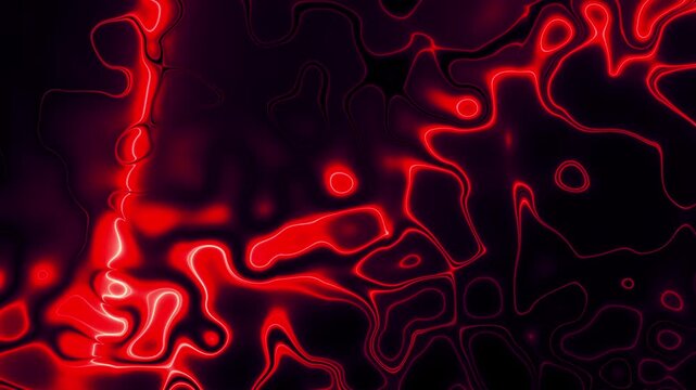 Animation of red slow moving caustic light ripples on black background surface loop 4k