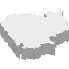3D map dimension - continent Asia country Cambodia © badrpost