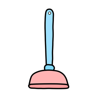 red toilet plunger illustration 